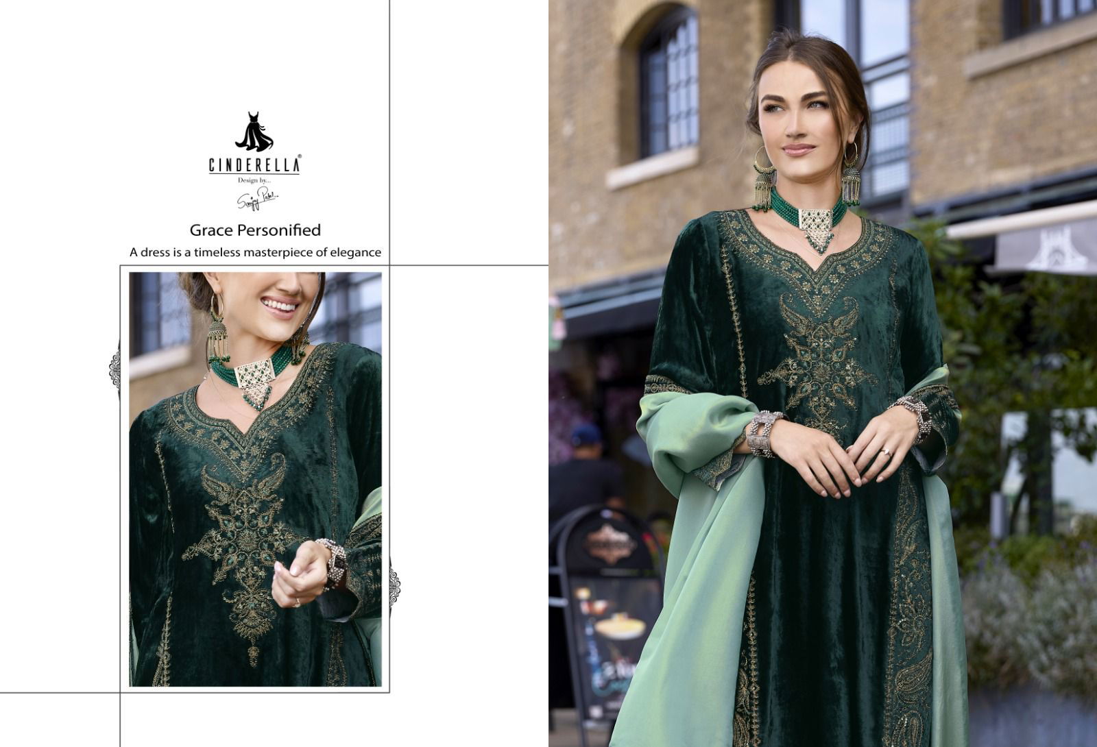 Fashion And Fairy By Cindrella Embroidery Velvet Slawar Kameez Wholesale Online